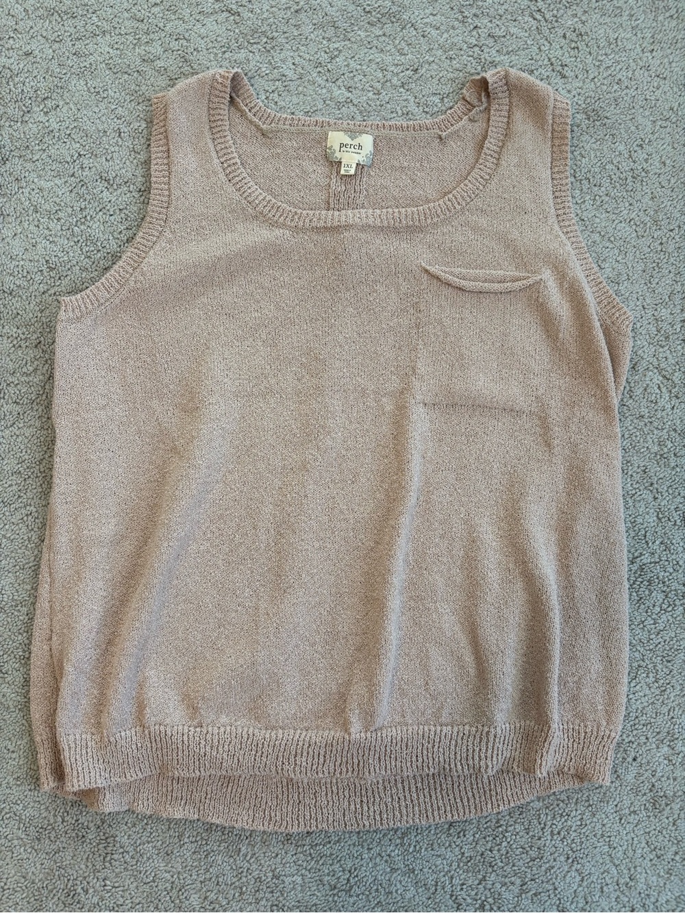 Perch Knit Scoop Neck Tank - Mushroom Taupe, Fits like a Large